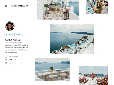 User Profile — Daily UI #006 006 daily ui design photography user profile website