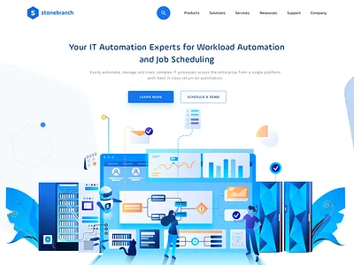 Dynamic It Automation app automation bot color data design illustration illustrator message server ui uiux user interface ux web website