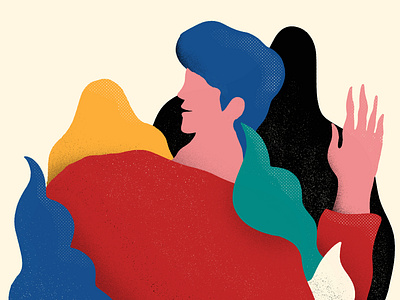 Looking behind abstract design illustration pattern