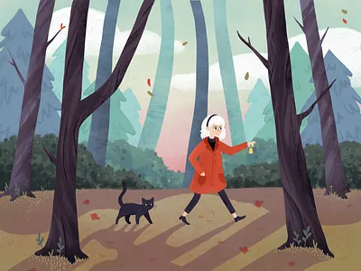 Sabrina & Salem cat illustration sabrina salem witch woods