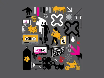 Vectorstock 679 cassette cassette tape dance dj ghetto blaster graffiti art headphones hiphop logo nyc old school retro skater spraycan street tag vector vectorstock