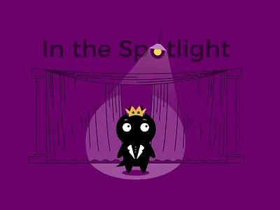 In The Spotlight amplitude curtains illustration lamp monster purple spotlight theater
