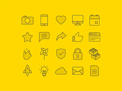 talkspirit social icons set icon illustration line art social app