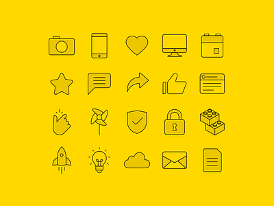 talkspirit social icons set icon illustration line art social app