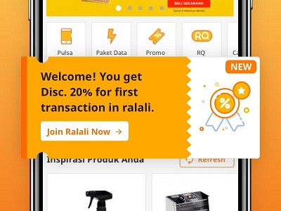 Welcome Voucher Ralali card coupon design desktop icon illustration interface label logo mobile page ticket ui user ux vector vector art voucher web website