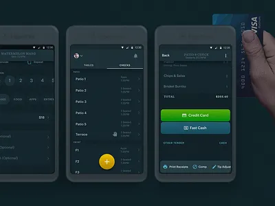 Restaurant POS device card card checkout check credit design ia ivan manolov menu mojotech order restaurant tableside ui ux ux design visual