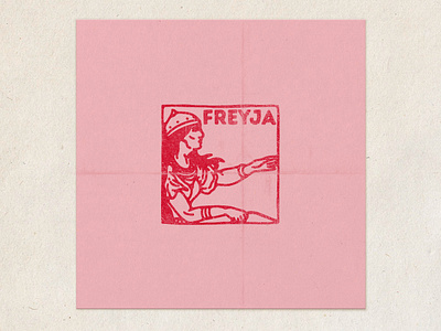 Freyja bold god godess hand drawn hand lettering illustration ink lettering line logo myth mythology norse retro tattoo vintage