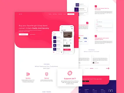 K Tick - Purchase Tickets for K-POP Concerts black pink clean k pop landing page pink ticket twice ui ui ux design ui design ux ux design web design