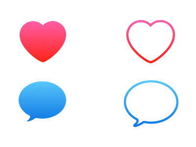 Like and Comment buttons comment comment button iphone like like button ui ui pack