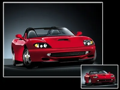 Realistic Red Car background car caricature character illustration concept art design digital illustration game assets illustration red red and black sports car