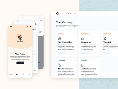 Introducing Guide app benefits catch finance fintech freelance guide health insurance insurance ios retirement taxes ux