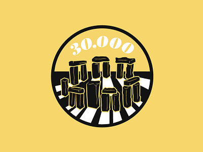 Stonehenge progress badge avenuehq design illustration progress badge sticker design unsolved mysteries vector