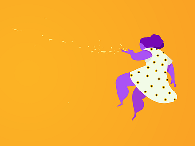 Blow Of Life 2d blow flower illustration life life aquatic sunflower woman