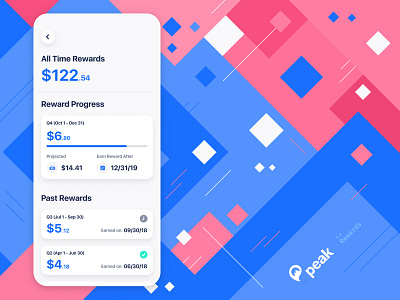 Peak Rewards app store fintech ios ios 12 money rewards savings ui design