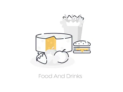 Food and Drinks Icon animation app branding flat flat design food food and drink icons illustration illustrations minimal modern outline simple ui ui icons ux vector web website