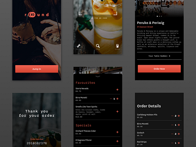 Round android app app animation app design bar bar branding branding design drinks ios portfolio typography ui ux