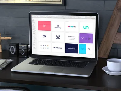 Munchmap Branding artboards branding colors foods fork knife logo mark munchmap pallete