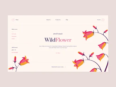 Arts & Music Festival - UI Design color design festival flower illustration ui ux vector web