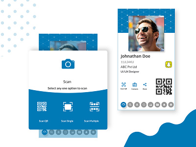 Contacts Sharing App Concept cards color contacts design qrcode scan share ux