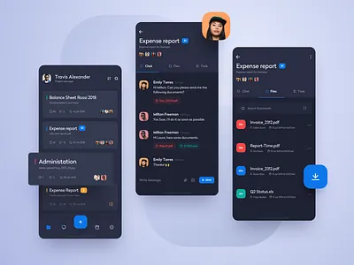 Project Management App chat managment mobile mobile app mobile app design project schedule task ui ui ux ui deisgn userinterface uxdesign