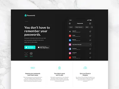 Password Manager website app face id ios landing page manager password ui ux website