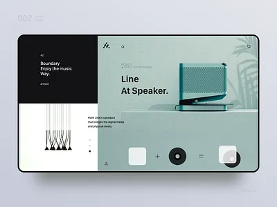 Audio Web ui 优雅 简洁 绿色 网页 设计 音响 黑白