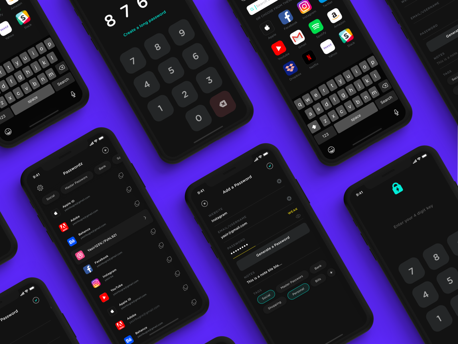Password Manager by Yasir Eryilmaz on Dribbble