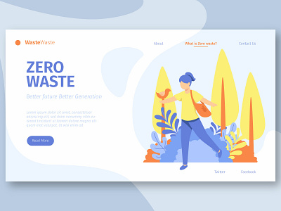 WasteWaste Landing Page illustration landing page ui ux web website