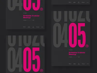 05 Dribbble Kraków Meetup - Posters branding condensed design dribbble kraków meetup poster typography ultra