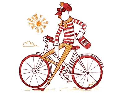 Le Coq Au Vin character design digital painting drawing flat graphic illustration lettering retro texture typography vintage