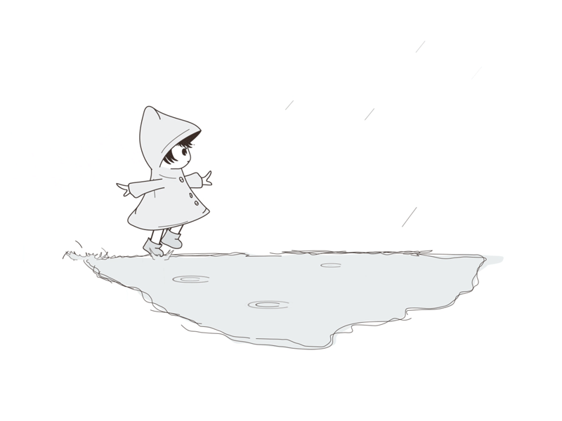 Skipping girl 2d after effects animated gif animation puddle rain skip cycle skipping skipping cycle