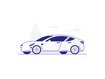 Model 3 app auto icon iconography illustration insurance minimal tesla ui ux