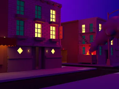 Dumpster Fire 3d 3d art bar buildings c4d city dumpster illustration rendered scene street trash