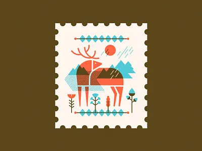 Spring [Illustration] deer flower forest nature rain spring sun tree wild