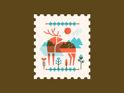 Spring [Illustration] deer flower forest nature rain spring sun tree wild