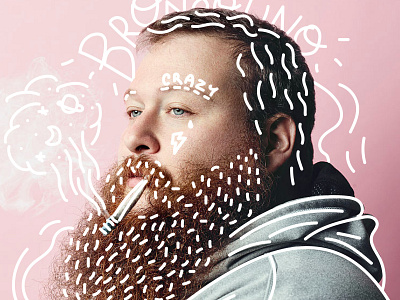 Crazy Bronsolino action bronson doodle doodle art doodle on photo hip hop portrait