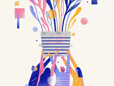 People & Ideas creativity design editorial editorial design flat graphic illustration nature people simple teamwork texture vector