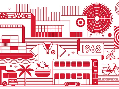 Target - Hong Kong Office Mural hong kong line work mural target vector