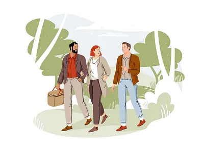 Picnic character editorial graphic illustration mobile nature park people picnic vector