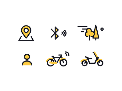 Mobility Icons set icons mobility