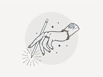 Lefty brand draw feminine hand illustration left hand magic mystical ring star tattoo