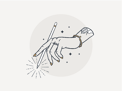 Lefty brand draw feminine hand illustration left hand magic mystical ring star tattoo