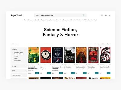 Buy Books Grid View - E-commerce Exploration books clean commerce design e commerce ecommerce marketplace minimal minimalism shop shopping ui user interface ux webshop