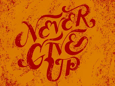 Never Give Up brand and identity branding design hand drawn hand lettering illustration logo typography vector