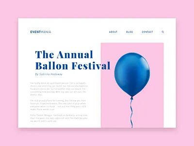 Daily UI #035 / Blog Post adobe xd blog blog design blue branding challenge colors daily daily 100 challenge daily ui design illustration illustrator pink post typography ui ux vector website