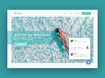 Daily UI 028 - Contact (ChatBot Integration) bot chat chatbot contact daily daily ui dailyui design front end front end interface travel ui ux visual visual design visual designer web design