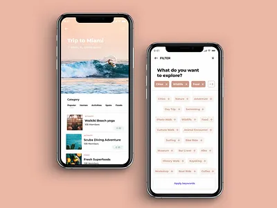 Travel App 2 app branding design filter holiday interaction interactive motion travel travel app trip ui ux vacation web website