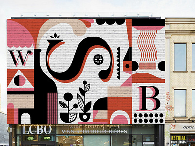 LCBO - Mural geometric geometric illustration illustration mural murals signage vector