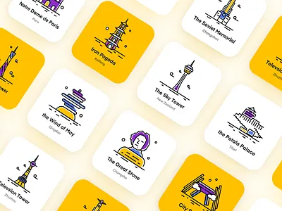 landmark building icon design flat icon illustration ui