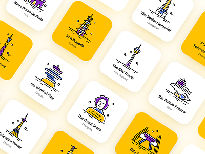 landmark building icon design flat icon illustration ui